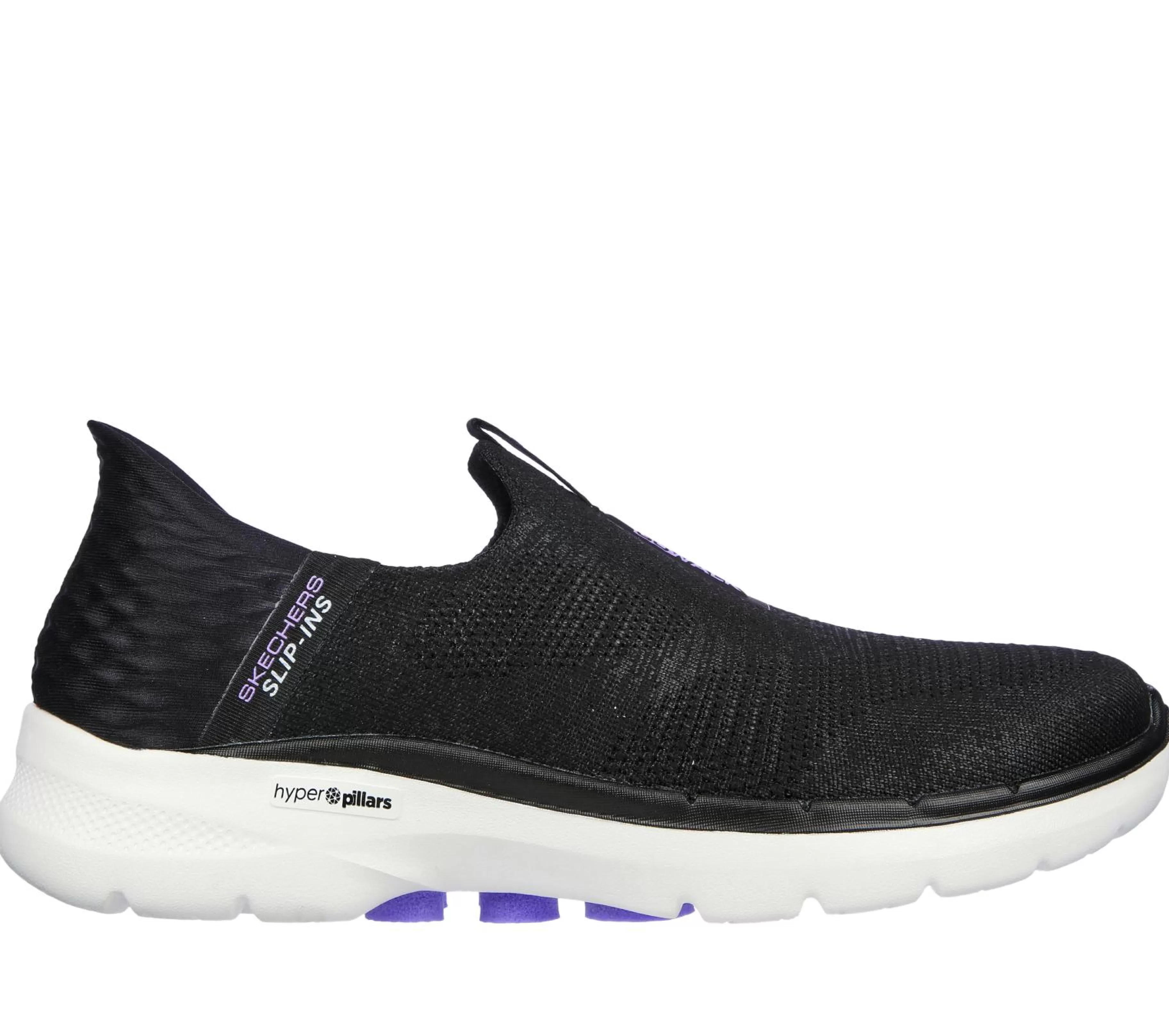 Calçado Sem Atacadores | Hands Free Slip-Ins | SKECHERS Slip-ins: GO WALK 6 - Fabulous View PRETO / LAVANDA