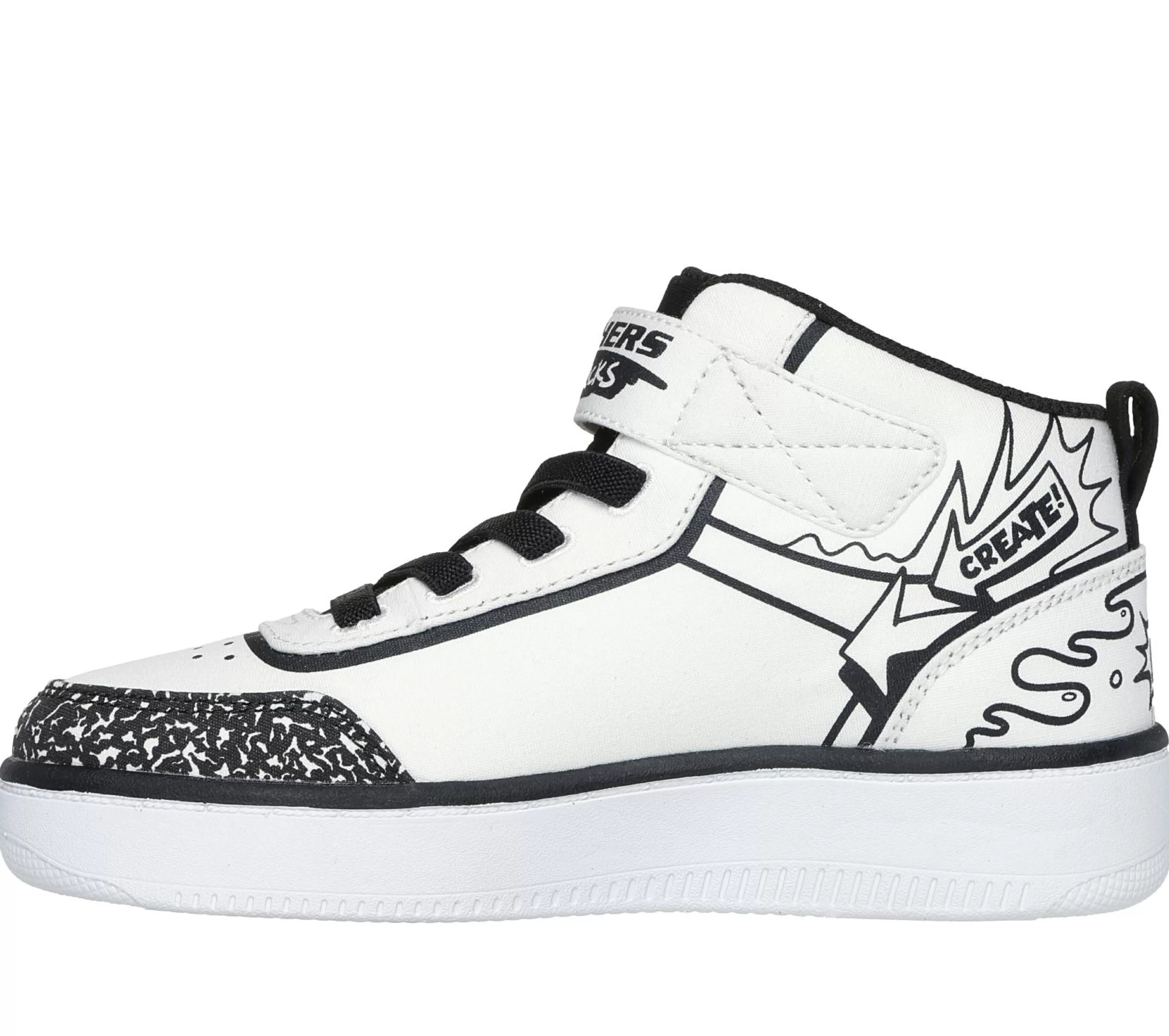 Sapatilhas | SKECHERS Sport Court 92 - Color-Blitz BRANCO / PRETO