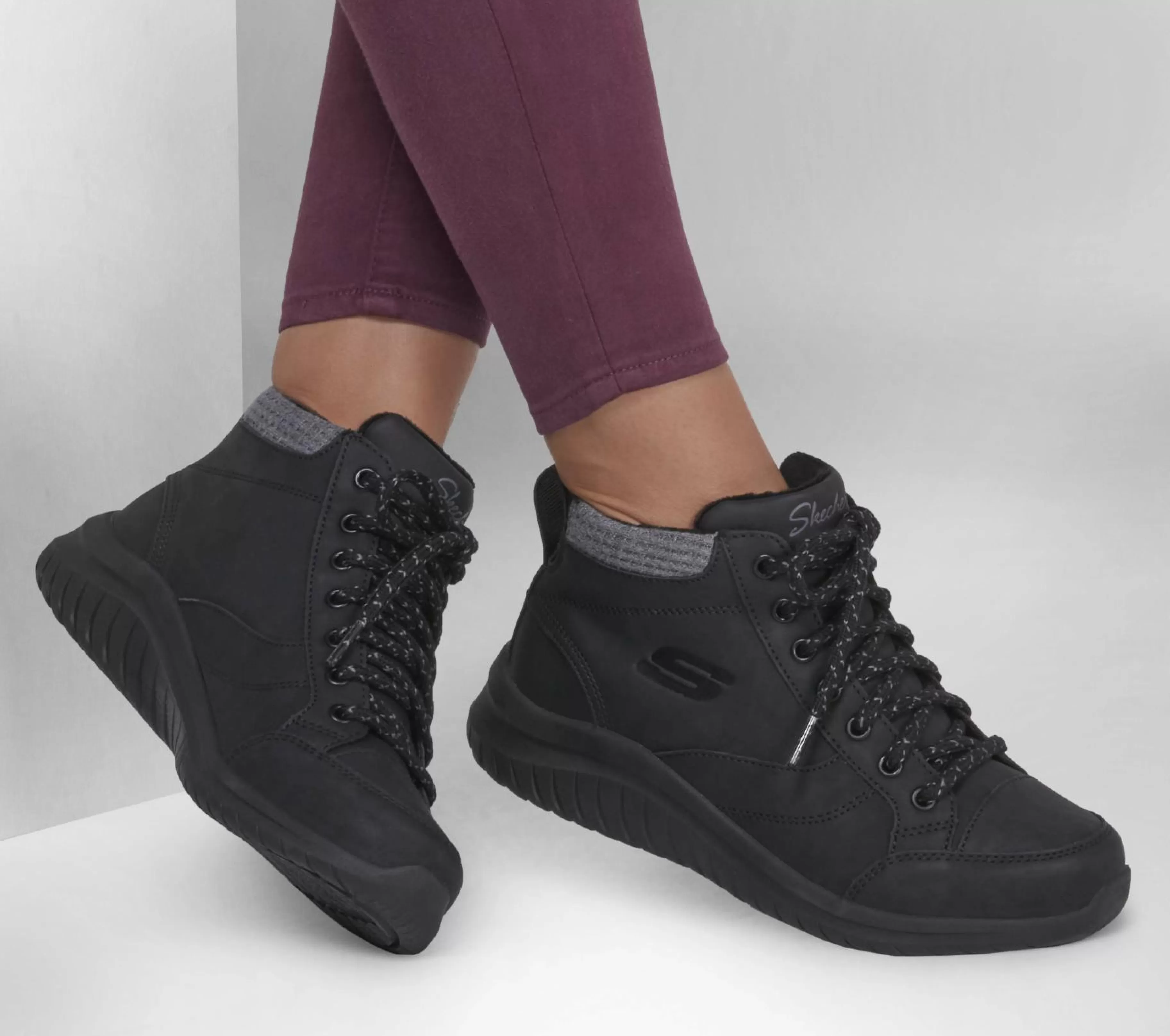 Com Atacadores | Botas | SKECHERS Ultra Flex 2.0 - Social Crew PRETO